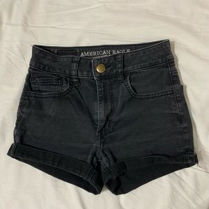 american eagle black shorts